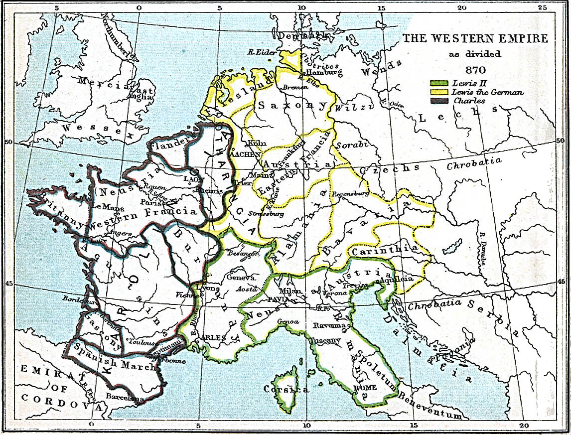 The Western Empire as divided 870
