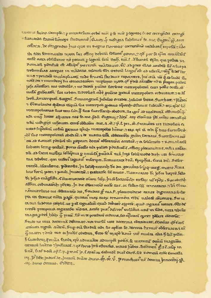 LETTER OF POPE INNOCENT III TO NORWAY BISHOPS.