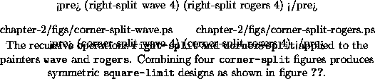 \begin{figure}% latex2html id marker 5768
\center{\leavevmode
\par\hskip .25in...
...square-limit} designs as shown
in figure~\ref{fig:sqlimit-designs}.}\end{figure}