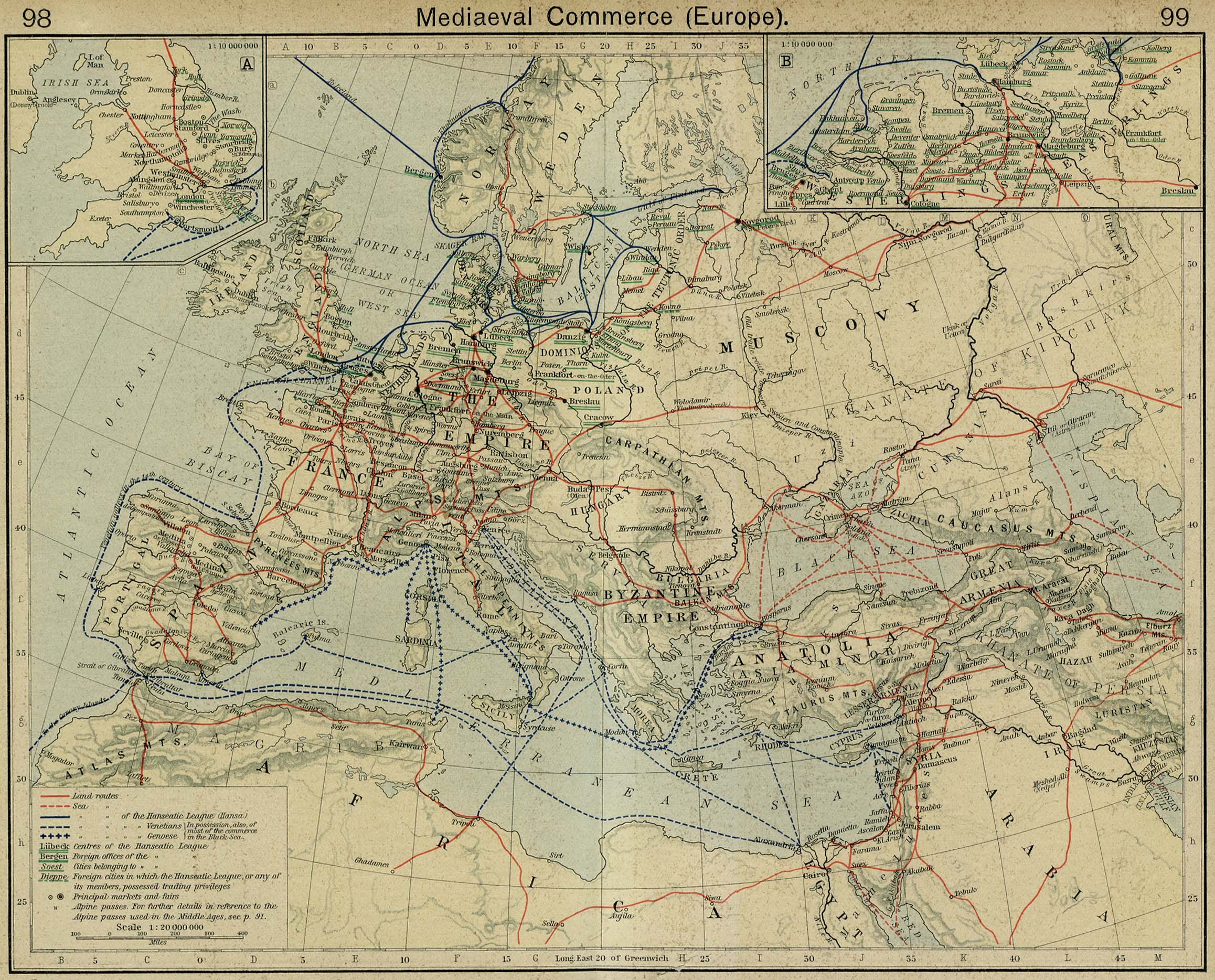 Medieval Commerce Map of Europe