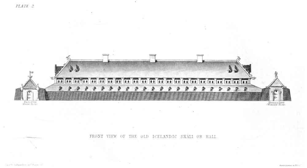 FRONT VIEW OF THE OLD ICELANDIC SKLI OR HALL