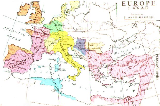 Europe c. 476 C. E.