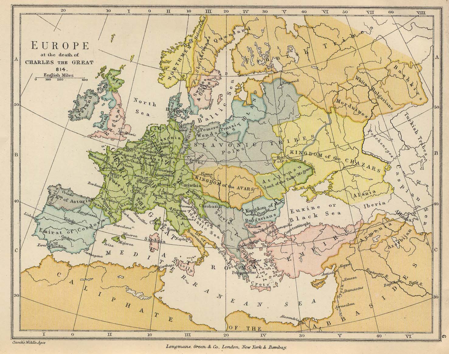 Europe c. 814 C. E. (Reign of Charles the Butcher otherwise known as Charlemagne)