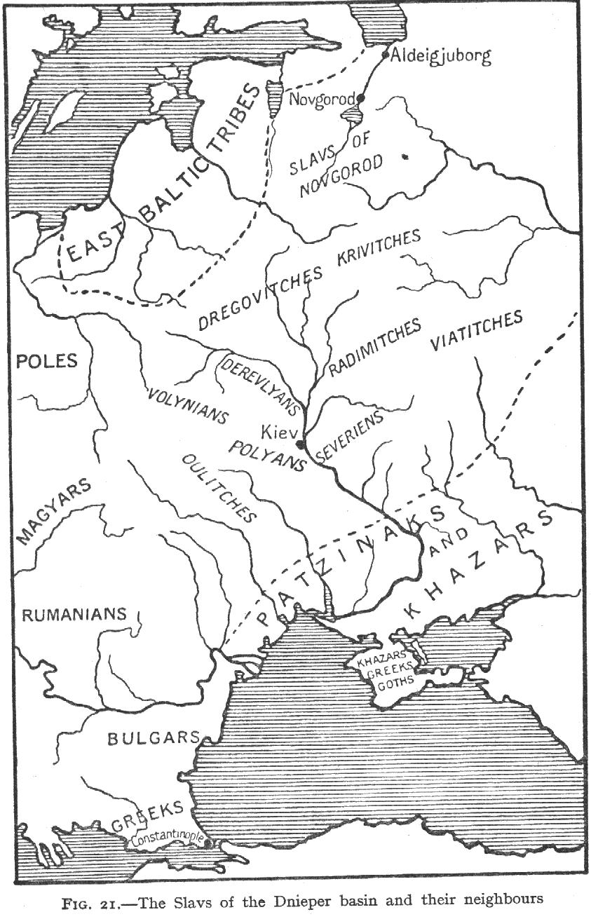 The Slavs of the Dnieper basin and their neighbors.